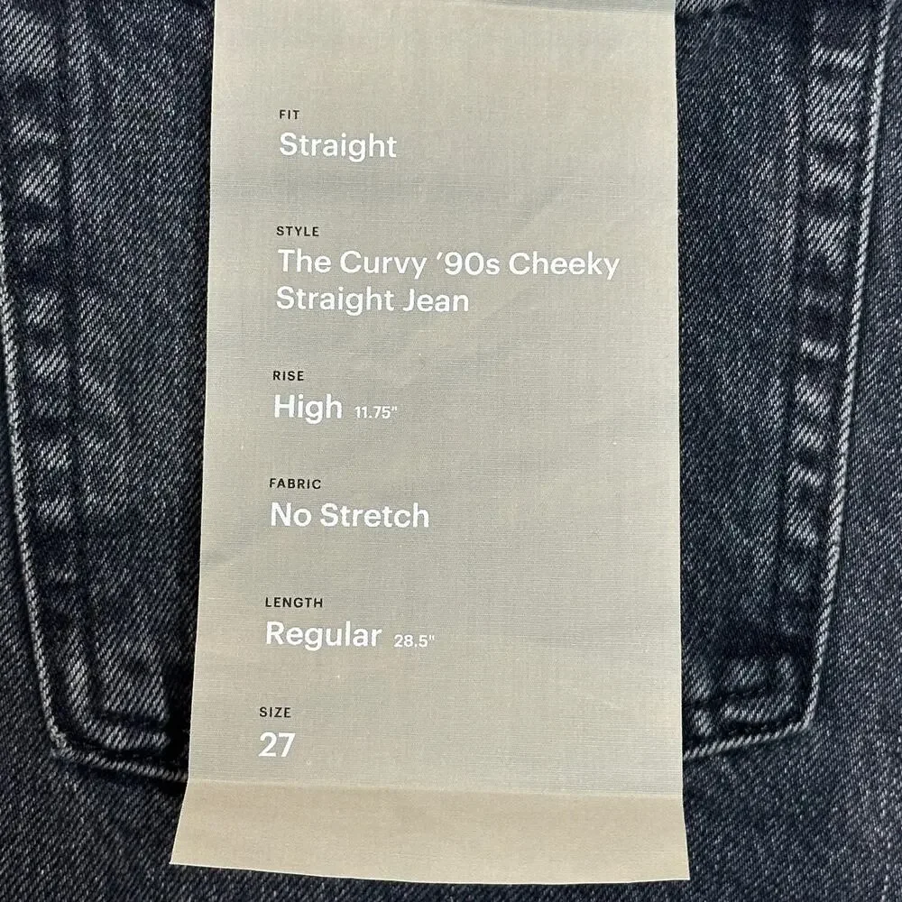 Everlane The Curvy ’90s Cheeky Straight Jean Washed Black Women's 27R NWT - Picture 8 of 13